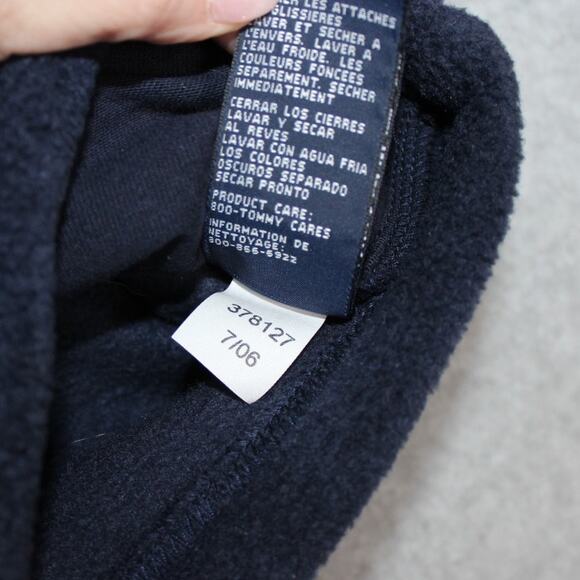 Vintage 90s Tommy Hilfiger Kids Navy‎ Fleece Zip Up Size 3T - Picture 5 of 6